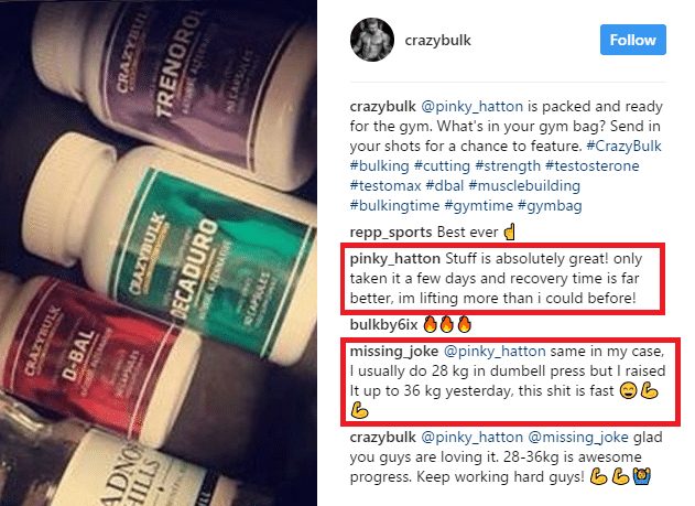 Crazy Bulk review instagram