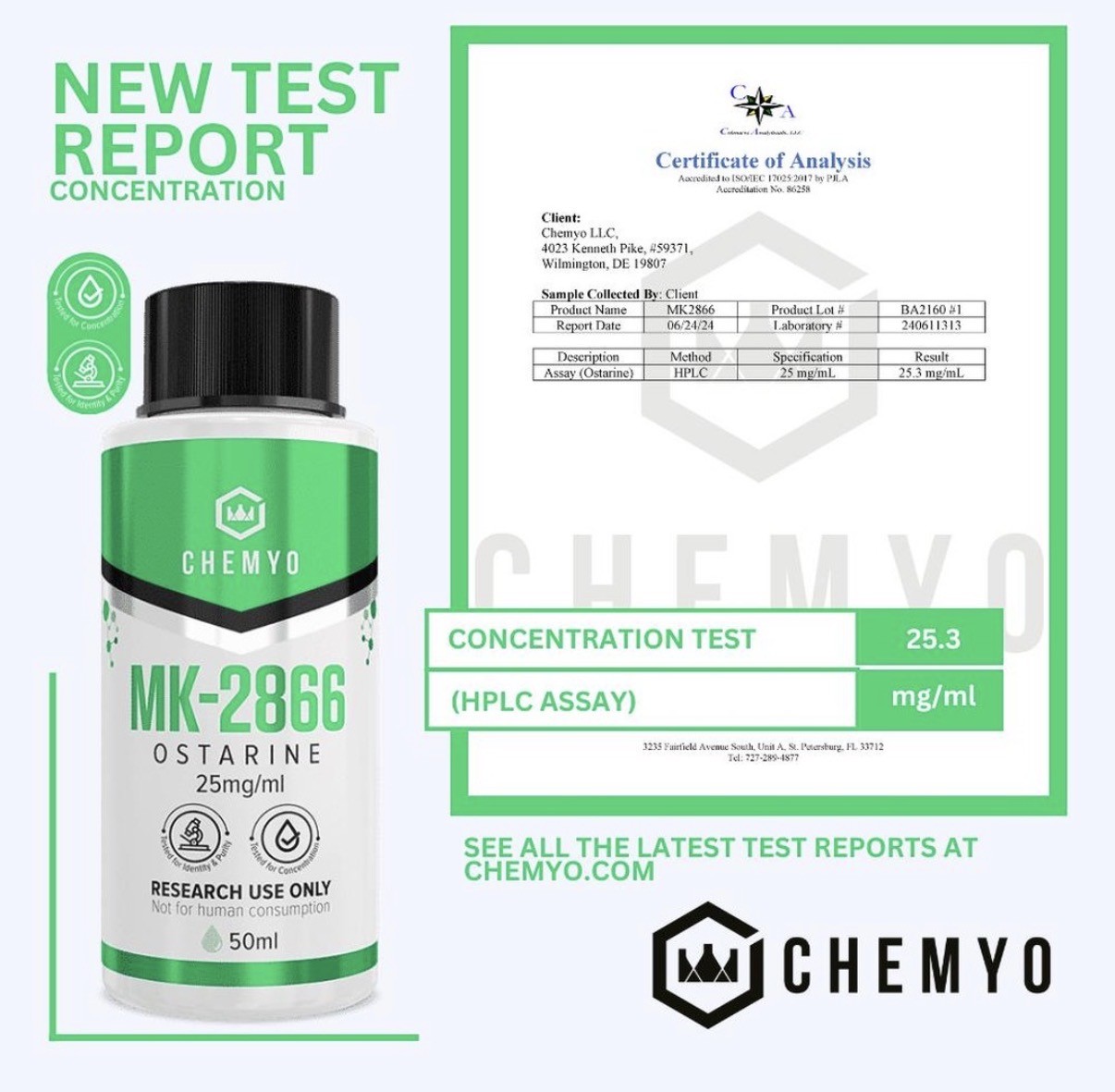 Ostarine from Chemyo